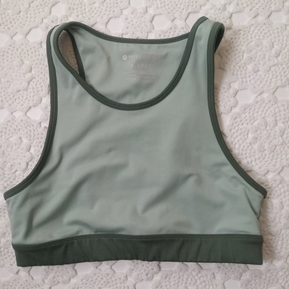 Parks Project Sports Bra Green Running Yoga Athletic Activewear XL Women